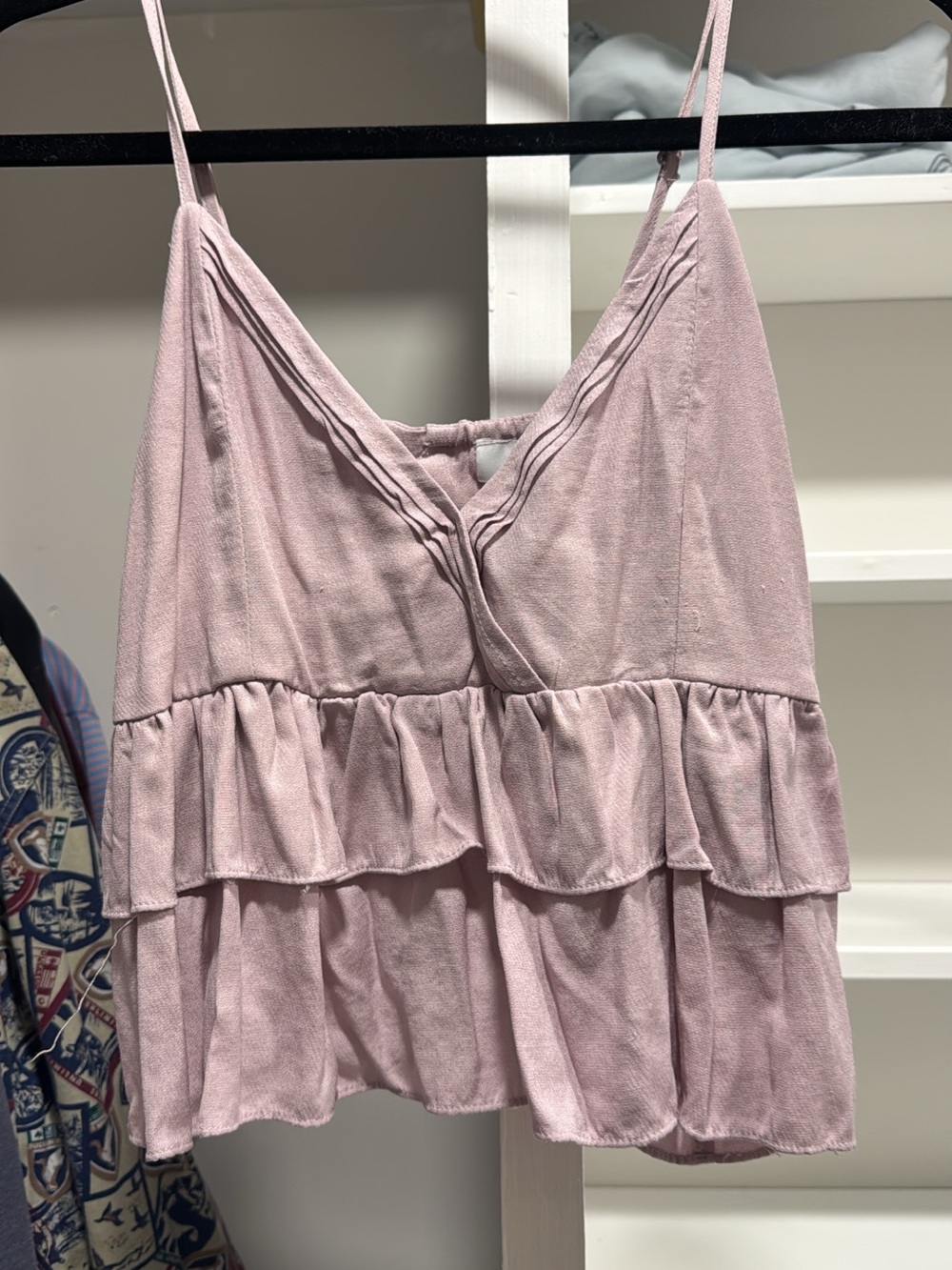 Women’s Pink Ruffle Tiered Camisole Top